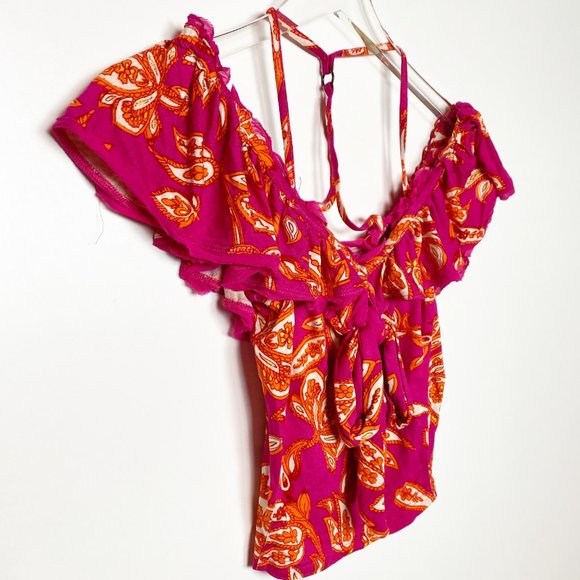 Free People NWT Cha Cha Cold Shoulder  Raspberry - Picture 4 of 5